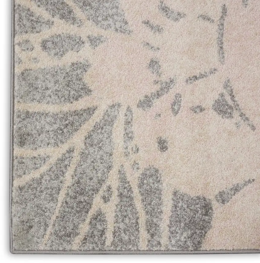 Gray And Pink Floral Area Rug Photo 8