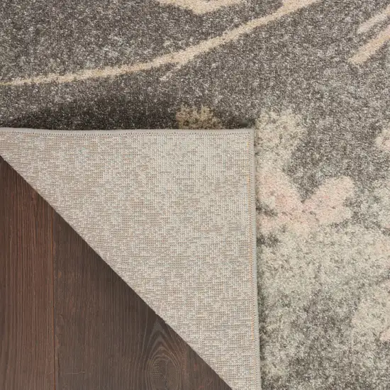 Gray And Pink Floral Area Rug Photo 8