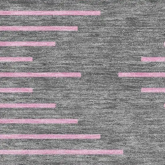 Gray And Pink Geometric Washable Area Rug With UV Protection Photo 2