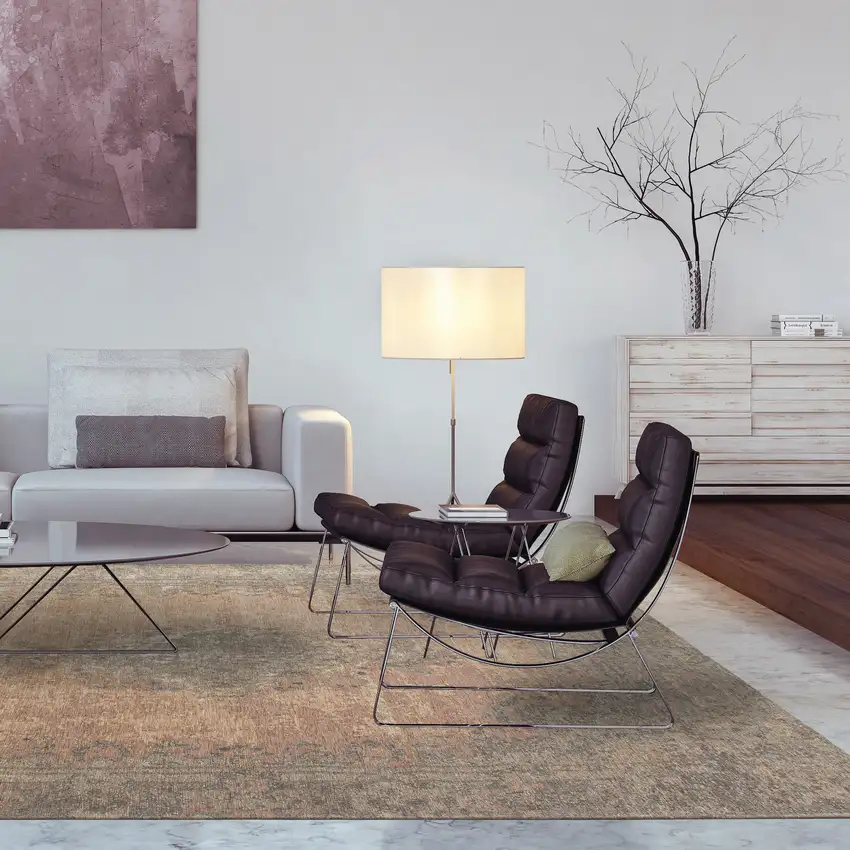 Gray And Pink Medallion Area Rug Photo 7