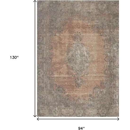Gray And Pink Medallion Area Rug Photo 3