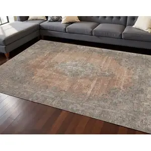 Photo of Gray And Pink Medallion Area Rug