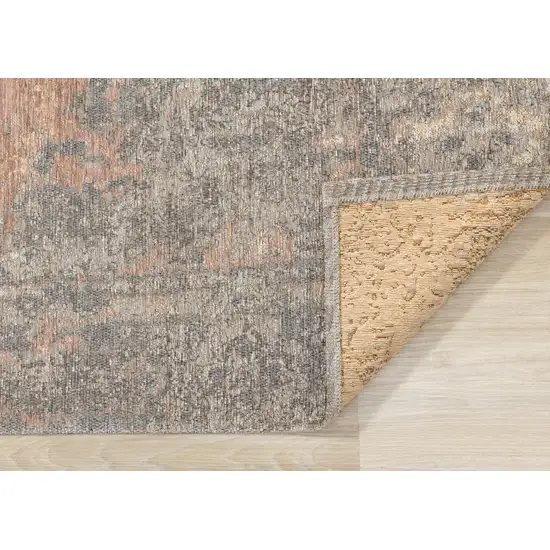 Gray And Pink Medallion Area Rug Photo 9