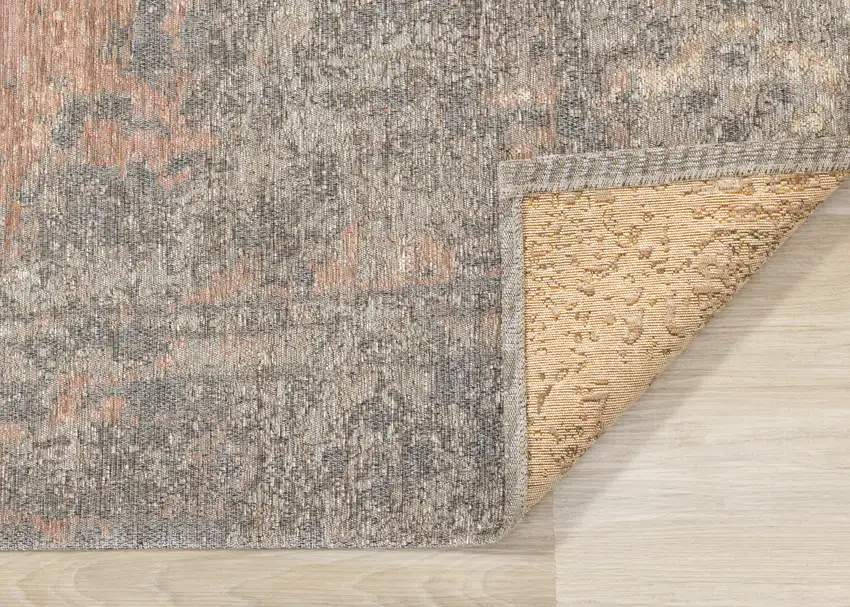 Gray And Pink Medallion Area Rug Photo 9