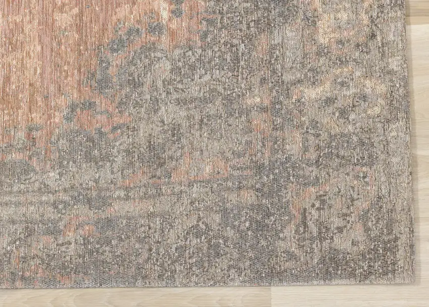 Gray And Pink Medallion Area Rug Photo 9