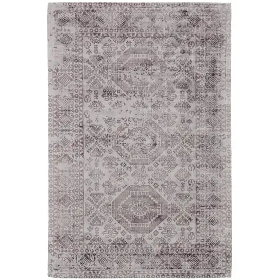 Gray Abstract Hand Woven Area Rug Photo 2