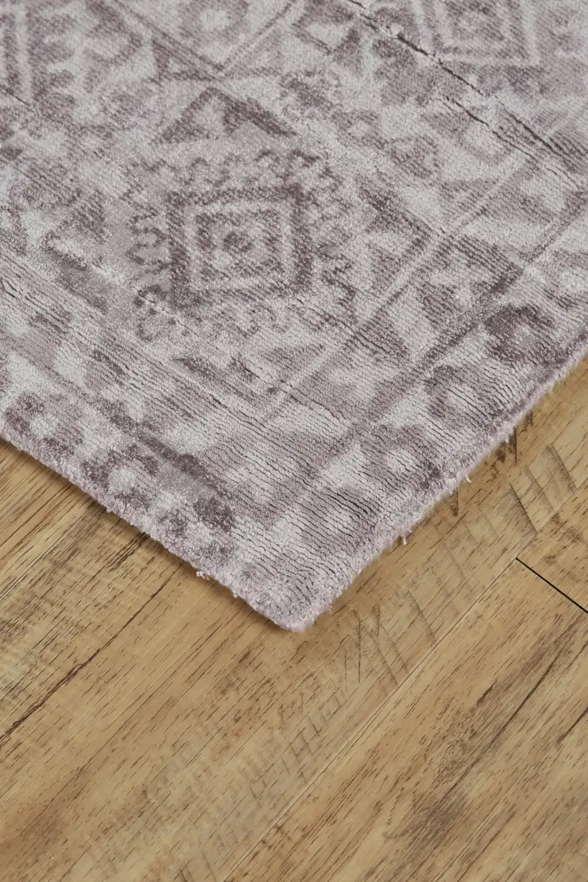 Gray And Purple Abstract Hand Woven Area Rug Photo 3