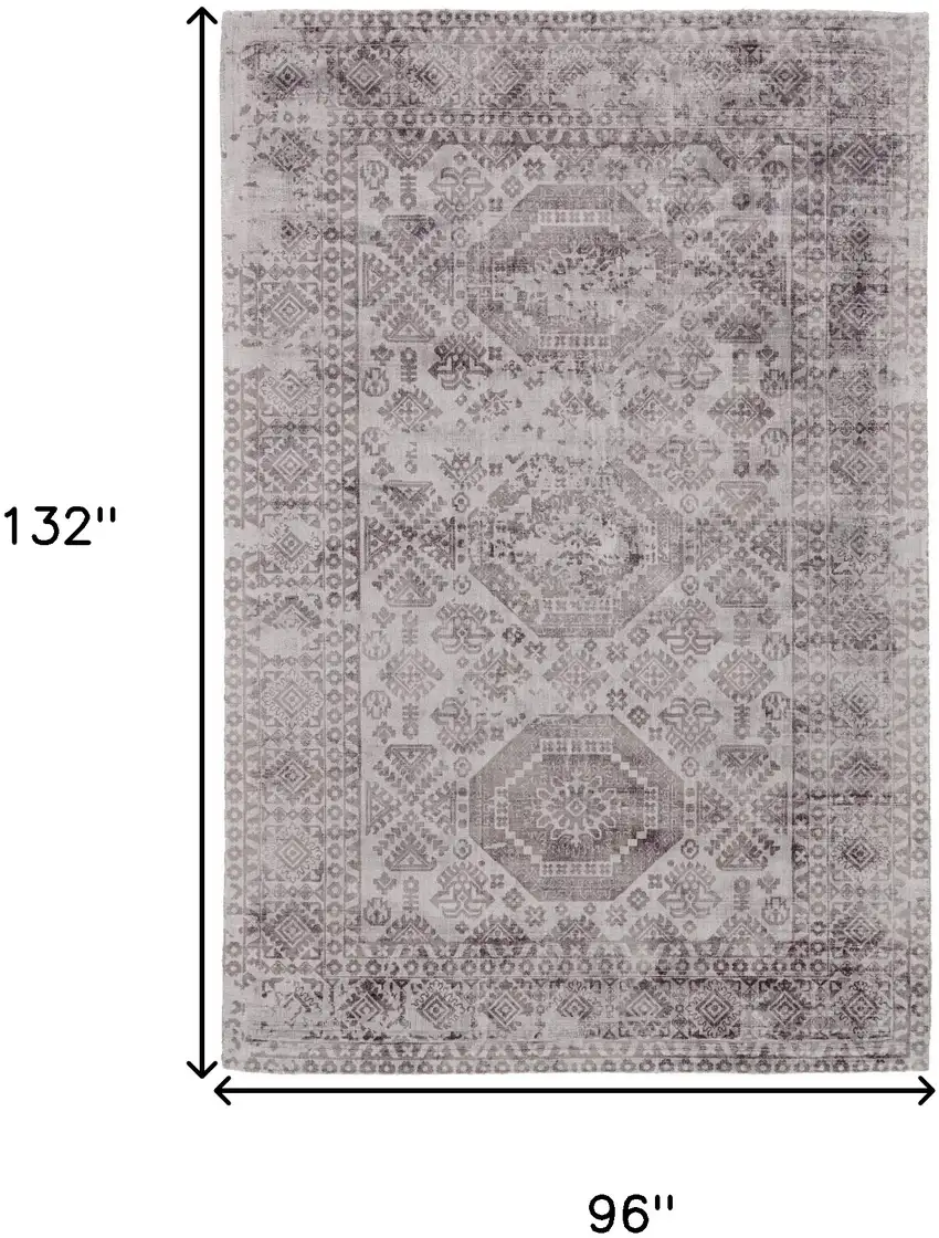 Gray And Purple Abstract Hand Woven Area Rug Photo 6