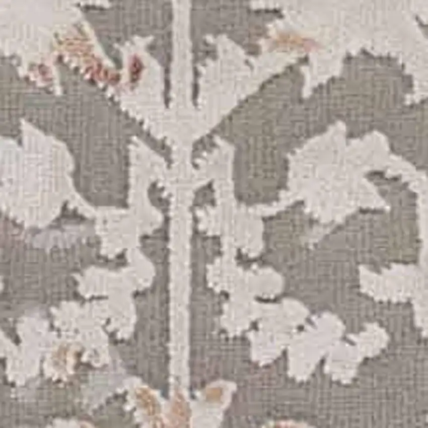 Gray And Red Medallion Distressed Area Rug Photo 4