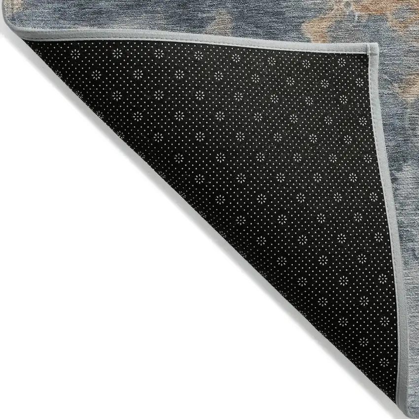 Gray And Rust Abstract Washable Indoor Outdoor Area Rug Photo 8