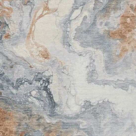Gray And Rust Abstract Washable Indoor Outdoor Area Rug Photo 7