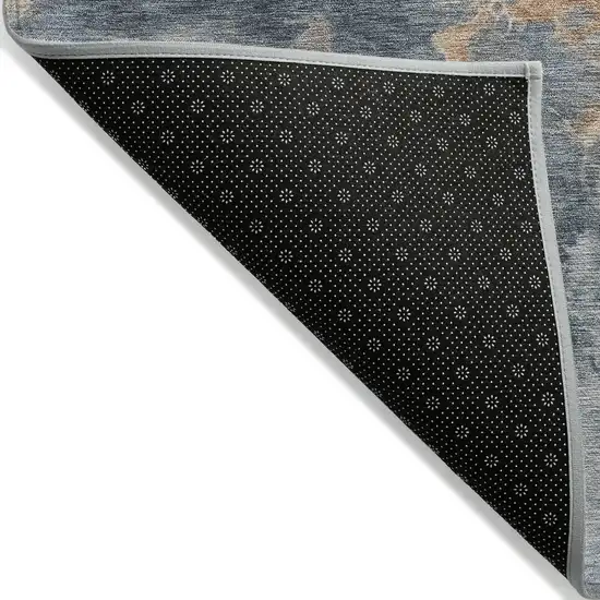 Gray And Rust Abstract Washable Indoor Outdoor Area Rug Photo 8