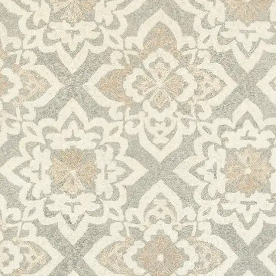 Gray And Sand Wool Geometric Hand Tufted Area Rug Photo 5