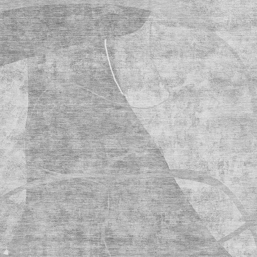 Gray And Silver Abstract Geometric Washable Area Rug With UV Protection Photo 4