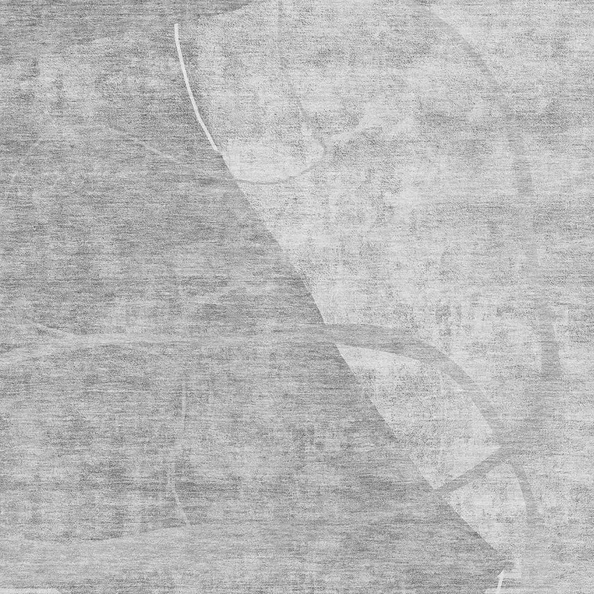 Gray And Silver Abstract Geometric Washable Area Rug With UV Protection Photo 4