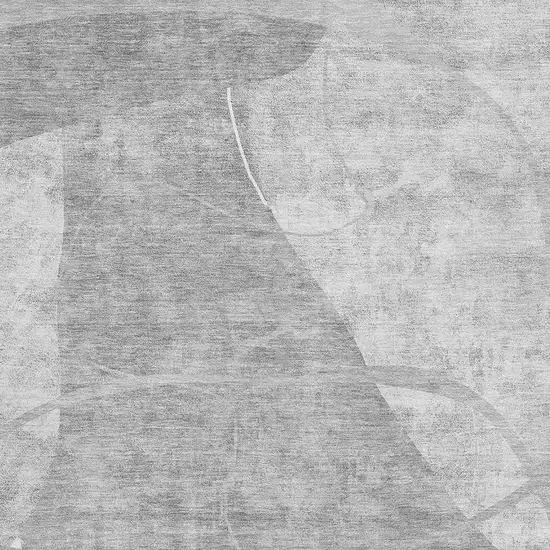 Gray And Silver Abstract Geometric Washable Area Rug With UV Protection Photo 4