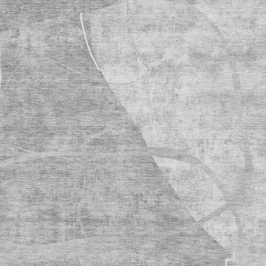 Gray And Silver Abstract Geometric Washable Area Rug With UV Protection Photo 4