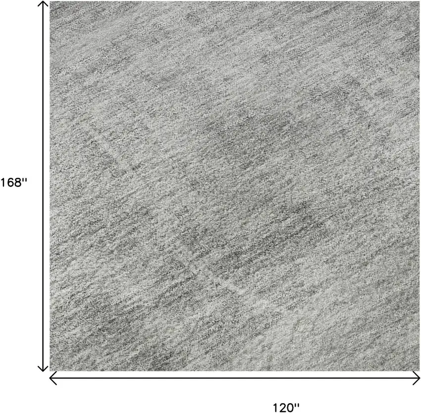 Gray And Silver Abstract Geometric Washable Area Rug With UV Protection Photo 9