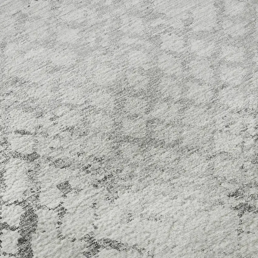 Gray And Silver Abstract Geometric Washable Area Rug With UV Protection Photo 7
