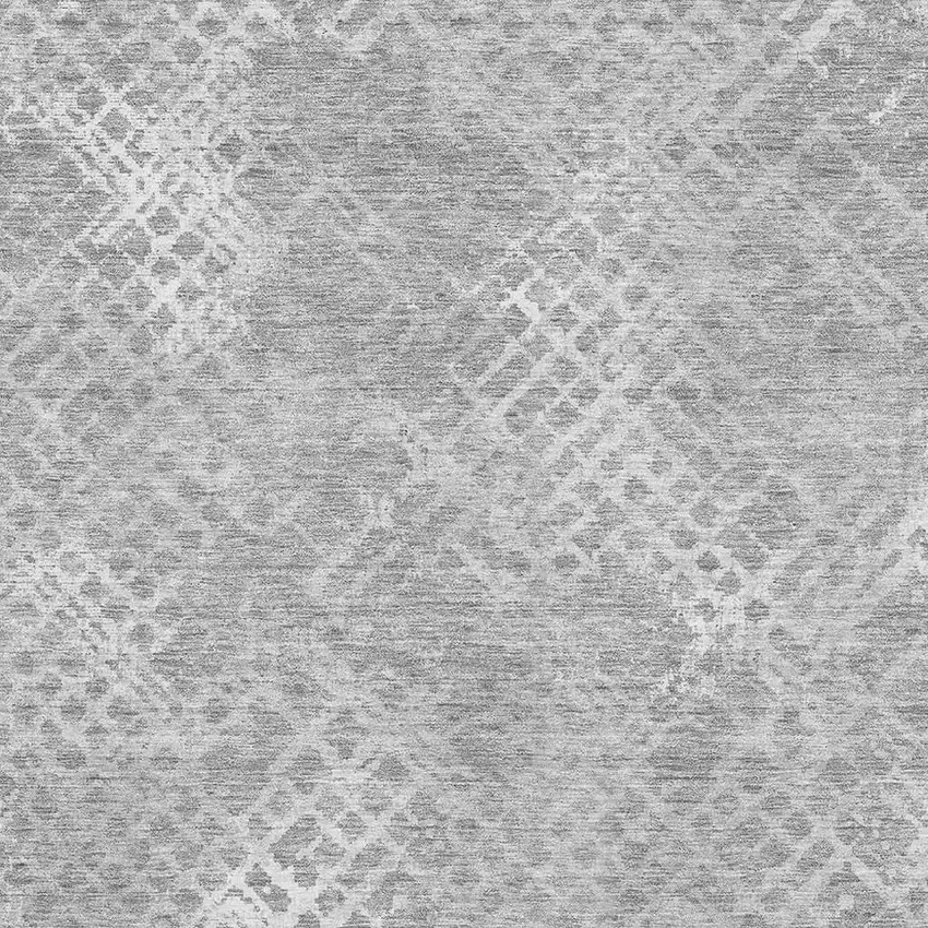 Gray And Silver Abstract Geometric Washable Area Rug With UV Protection Photo 3