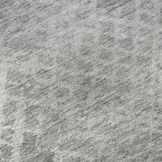 Gray And Silver Abstract Geometric Washable Area Rug With UV Protection Photo 9