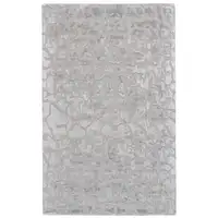 Photo of Gray And Silver Abstract Tufted Handmade Area Rug