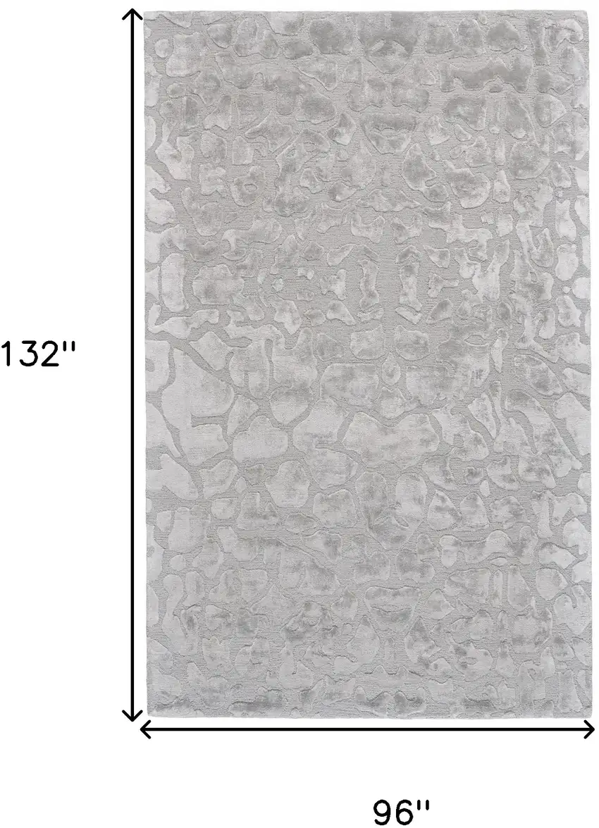 Gray And Silver Abstract Tufted Handmade Area Rug Photo 7