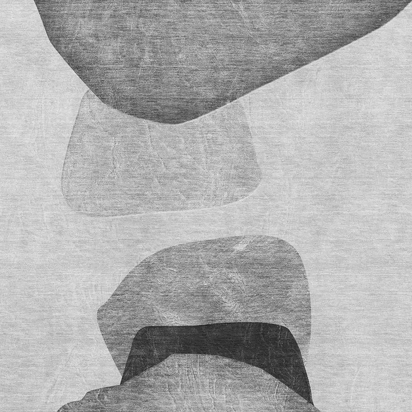 Gray And Silver Abstract Washable Area Rug With UV Protection Photo 3