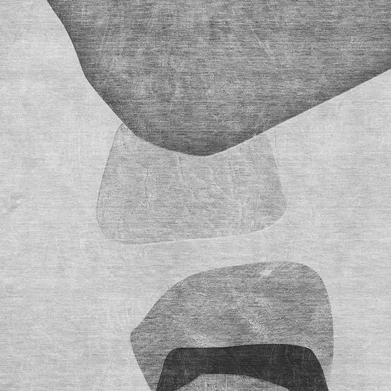 Gray And Silver Abstract Washable Area Rug With UV Protection Photo 3