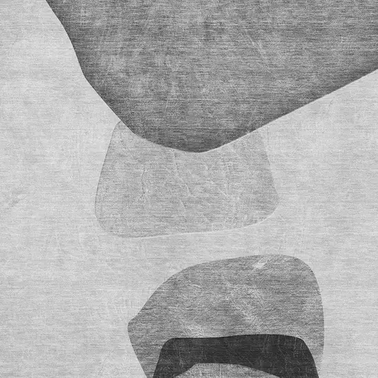 Gray And Silver Abstract Washable Area Rug With UV Protection Photo 3