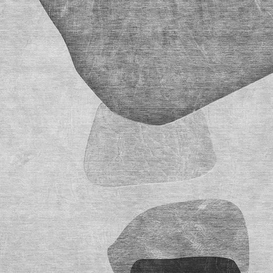 Gray And Silver Abstract Washable Area Rug With UV Protection Photo 3