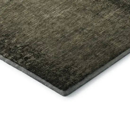 Gray And Silver Abstract Washable Area Rug With UV Protection Photo 9