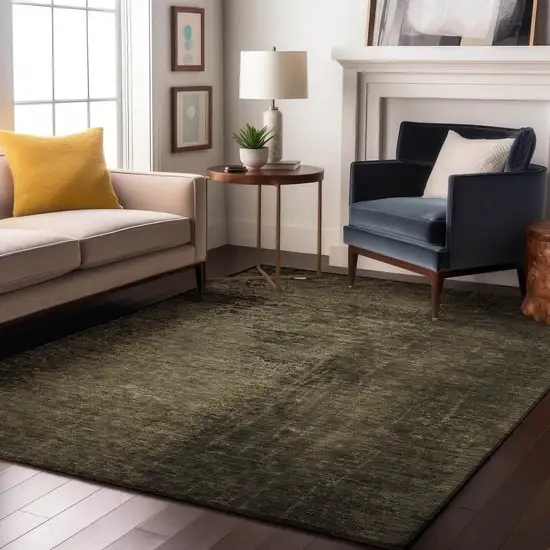 Gray And Silver Abstract Washable Area Rug With UV Protection Photo 5