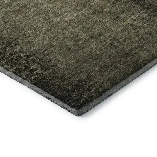 Gray And Silver Abstract Washable Area Rug With UV Protection Photo 8