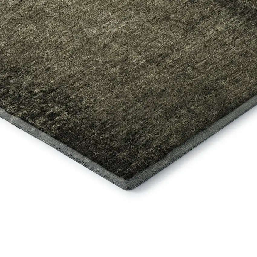 Gray And Silver Abstract Washable Area Rug With UV Protection Photo 7