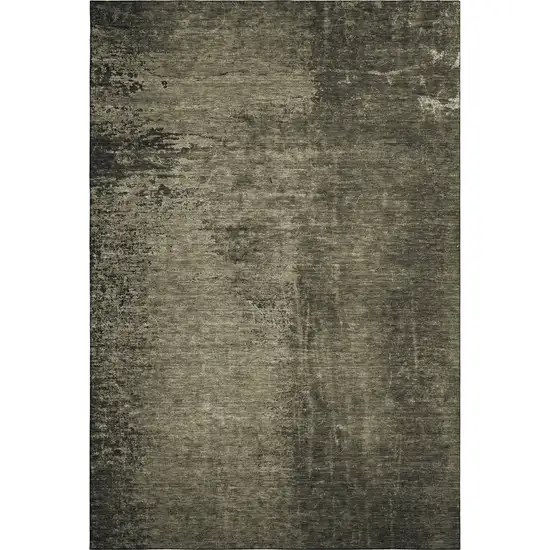 Gray And Silver Abstract Washable Area Rug With UV Protection Photo 1