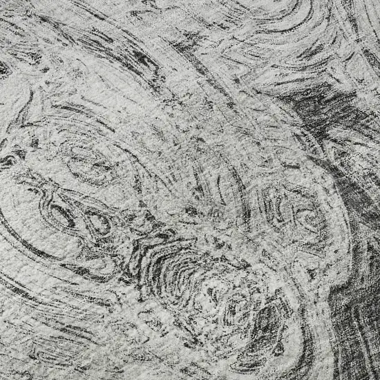Gray And Silver Abstract Washable Area Rug With UV Protection Photo 9