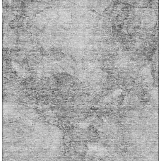 Gray And Silver Abstract Washable Area Rug With UV Protection Photo 1