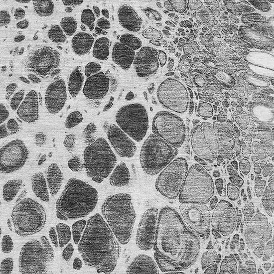 Gray And Silver Abstract Washable Area Rug With UV Protection Photo 2