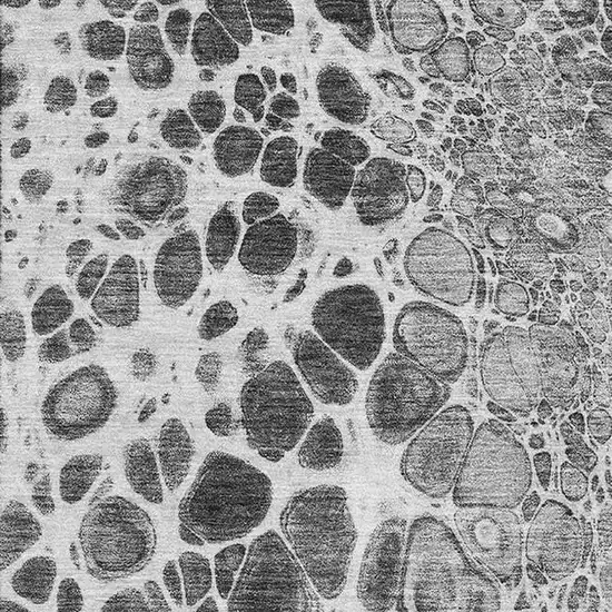 Gray And Silver Abstract Washable Area Rug With UV Protection Photo 2