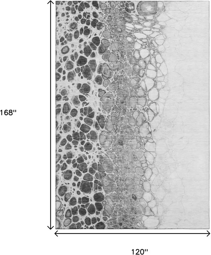 Gray And Silver Abstract Washable Area Rug With UV Protection Photo 3