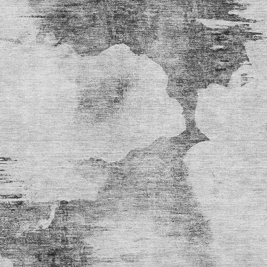 Gray And Silver Abstract Washable Area Rug With UV Protection Photo 2