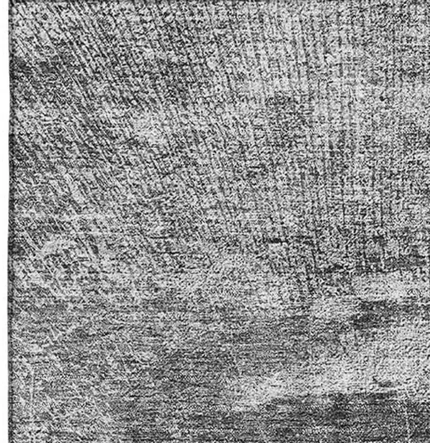 Gray And Silver Abstract Washable Area Rug With UV Protection Photo 2