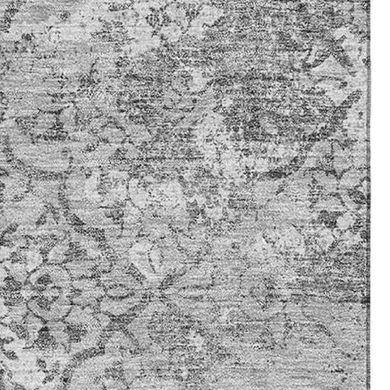 Gray And Silver Abstract Washable Area Rug With UV Protection Photo 3