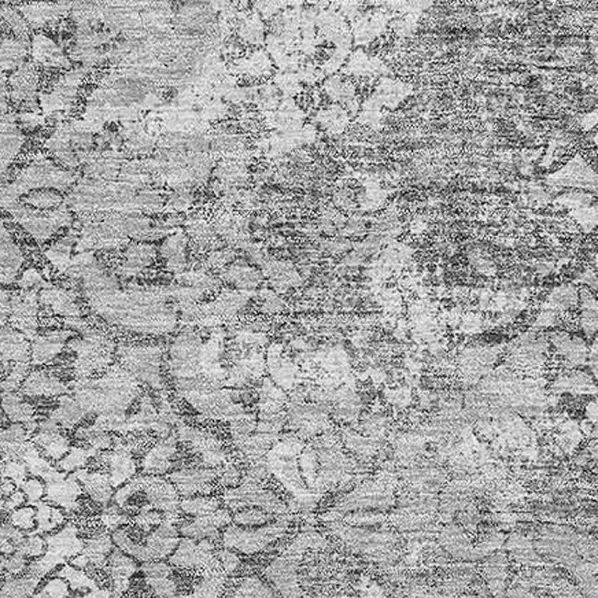 Gray And Silver Abstract Washable Area Rug With UV Protection Photo 3