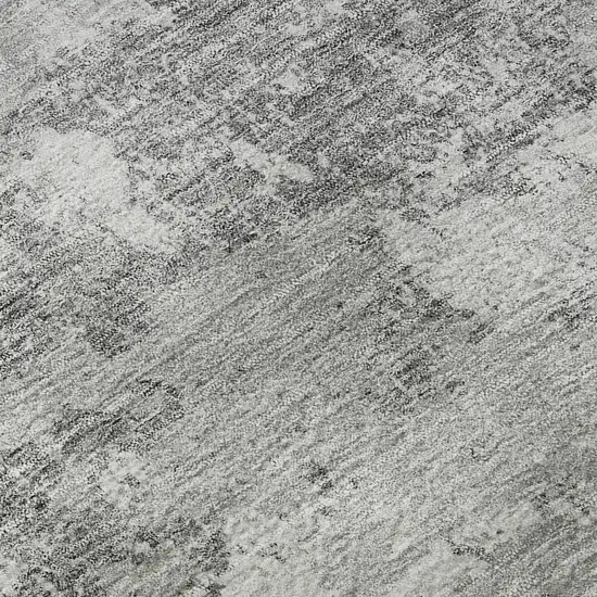 Gray And Silver Abstract Washable Area Rug With UV Protection Photo 9