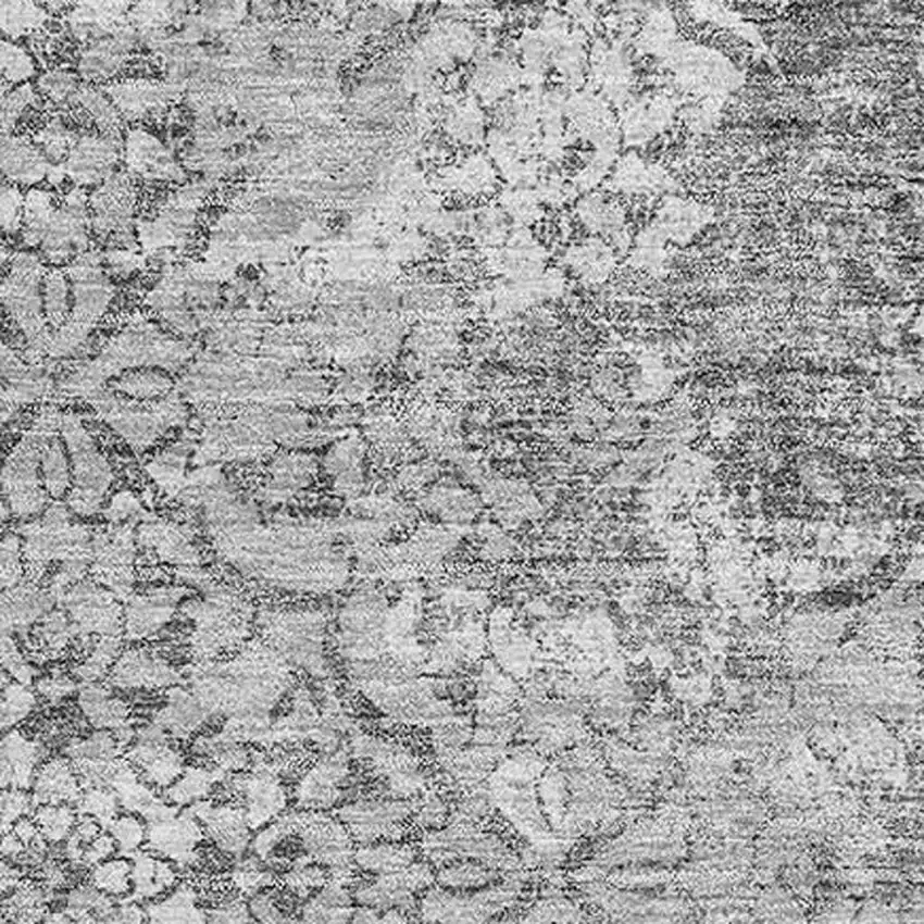 Gray And Silver Abstract Washable Area Rug With UV Protection Photo 3