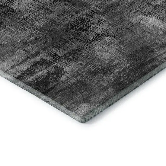 Gray And Silver Abstract Washable Area Rug With UV Protection Photo 8