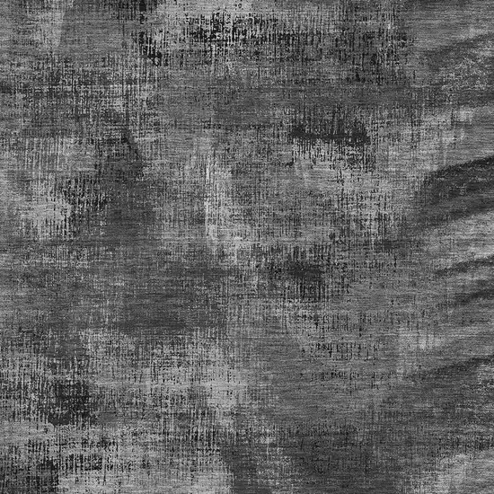 Gray And Silver Abstract Washable Area Rug With UV Protection Photo 3