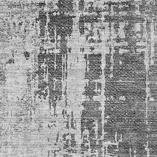 Gray And Silver Abstract Washable Area Rug With UV Protection Photo 3